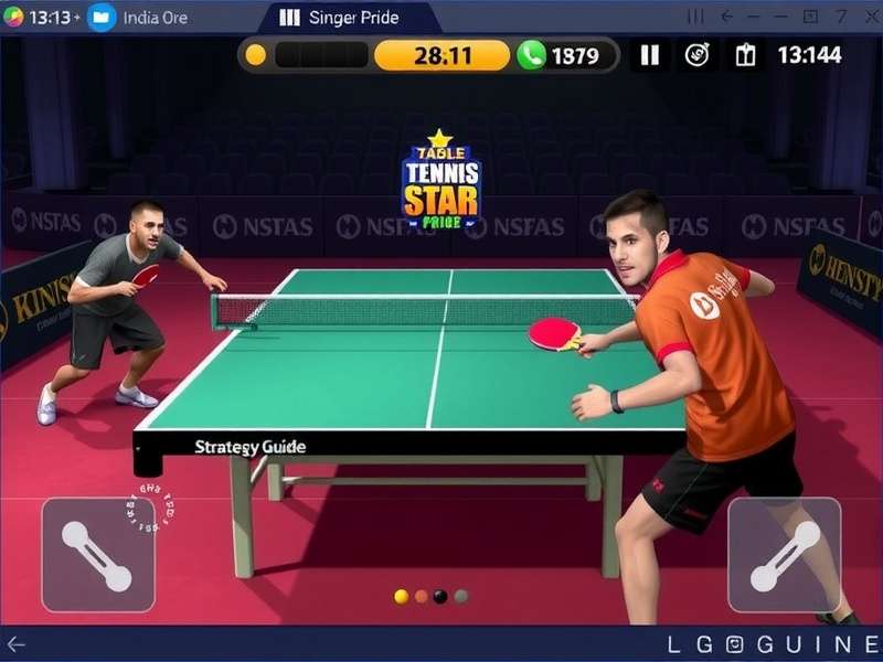 Table Tennis Star: India's Pride strategy guide Table Tennis Star: India's Pride gameplay with strategy guide overlay